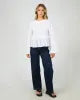 Load image into Gallery viewer, Lou Lou Tie LS Top - White