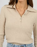 Load image into Gallery viewer, Aria Knit Long Sleeve Top - Oat