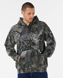 Rip Script Camo Hood - Charcoal