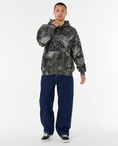 Rip Script Camo Hood - Charcoal