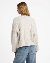 Load image into Gallery viewer, Cable V Neck Sweater - Star White
