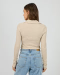 Load image into Gallery viewer, Aria Knit Long Sleeve Top - Oat
