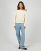 Off Shoulder Knit Jumper - Oat