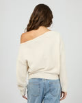 Load image into Gallery viewer, Off Shoulder Knit Jumper - Oat
