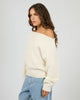 Off Shoulder Knit Jumper - Oat