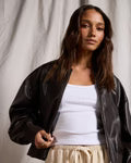 Load image into Gallery viewer, Luxe Bomber Jacket - Chocolate
