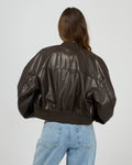 Load image into Gallery viewer, Luxe Bomber Jacket - Chocolate
