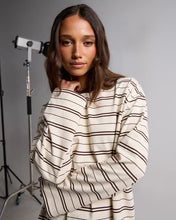 Load image into Gallery viewer, Stripe LS Tee - Chocolate
