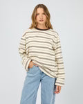 Load image into Gallery viewer, Stripe LS Tee - Chocolate
