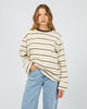 Stripe LS Tee - Chocolate