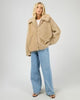 Sable Faux Fur Zip Coat - Multi