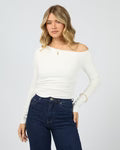 Load image into Gallery viewer, Kylie Off Shoulder L/S Top - White
