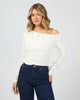 Kylie Off Shoulder L/S Top - White