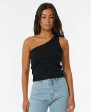 Load image into Gallery viewer, Asymmetrical Ribbed Tank - Black
