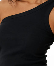 Load image into Gallery viewer, Asymmetrical Ribbed Tank - Black
