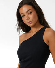 Load image into Gallery viewer, Asymmetrical Ribbed Tank - Black
