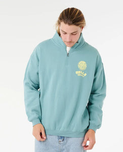Bells Ninety 1/4 Zip Crew - Blue Lagoon
