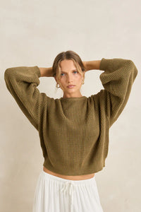 Classic Knit Jumper - Olive
