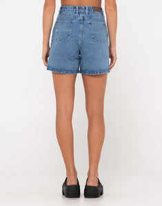 Cyprus High Denim Short - Midday Blue