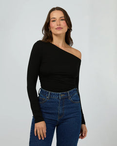 Evie Ruched Long Sleeve - Black