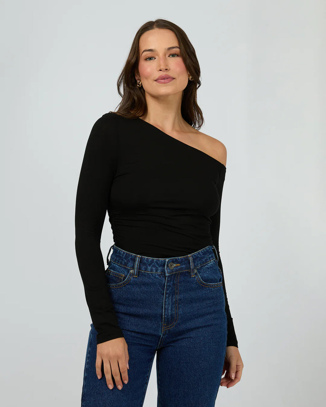 Evie Ruched Long Sleeve - Black
