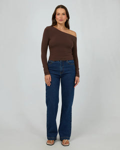 Evie Ruched Long Sleeve -  Choc