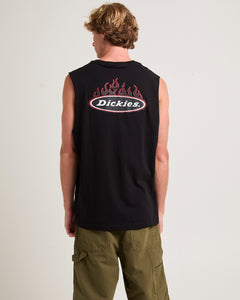 Fire Boy Muscle Tee - Black