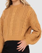 Load image into Gallery viewer, Folktale Crop Chucky Knit - Pale Mustard
