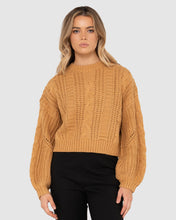 Load image into Gallery viewer, Folktale Crop Chucky Knit - Pale Mustard
