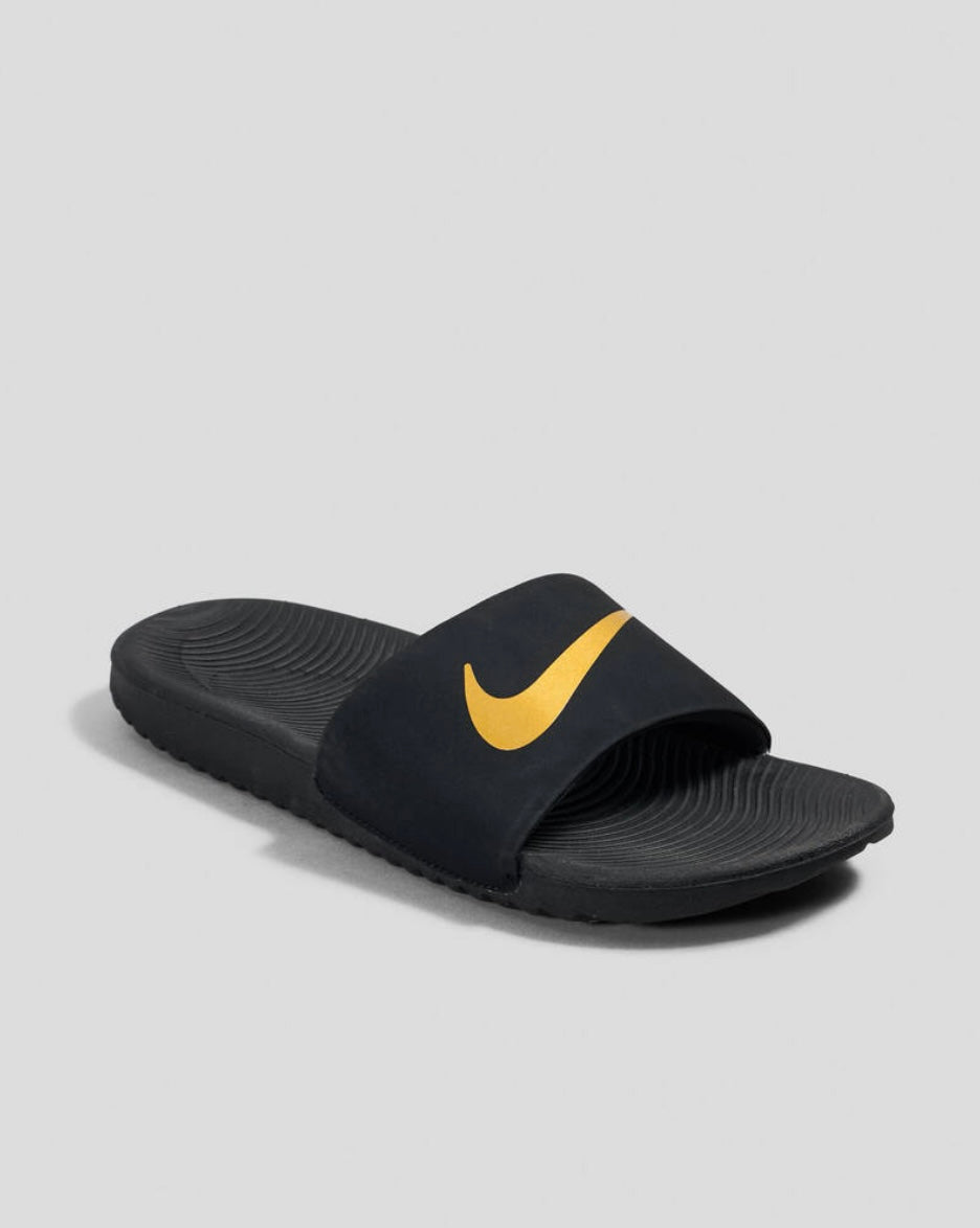 Nike Kawa Slide - Black Metallic Gold