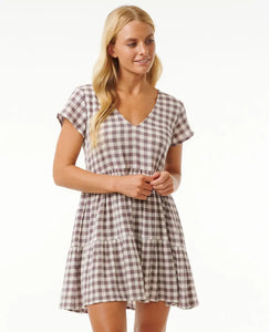 Premium Surf Check Dress - Eggplant