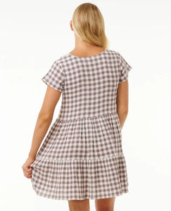 Premium Surf Check Dress - Eggplant