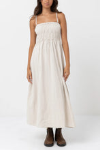 Load image into Gallery viewer, Classic Shirred Midi Dress - Oat
