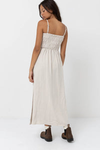 Classic Shirred Midi Dress - Oat