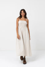 Load image into Gallery viewer, Classic Shirred Midi Dress - Oat
