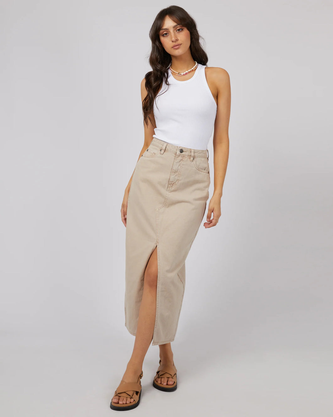 Pia Maxi Skirt - Beige