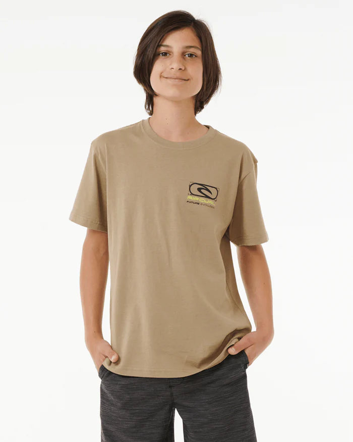 Future Evolution Logo Tee Boys - Sand Dune