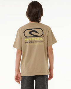 Future Evolution Logo Tee Boys - Sand Dune