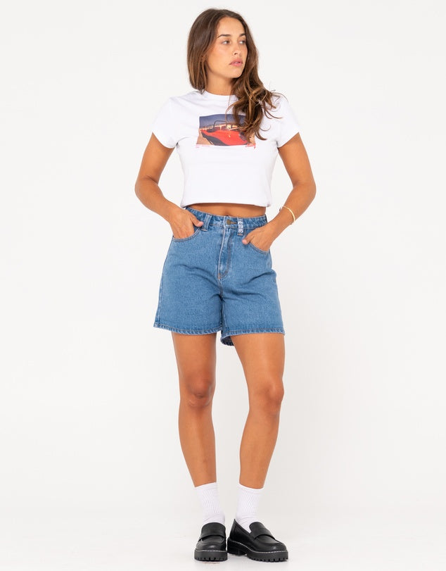 Cyprus High Denim Short- Sea Blue