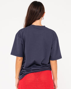 Girls Surf Oversize Short Sleeve Tee - Navy Blue