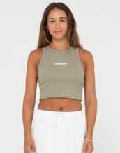 Load image into Gallery viewer, Rusty Contrast Racer Tank - Faded Pistachio
