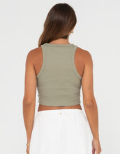 Load image into Gallery viewer, Rusty Contrast Racer Tank - Faded Pistachio
