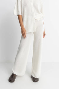 Dune Wide Leg Knit Pant - White