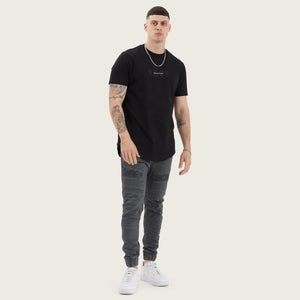 Shafer Dual Curved Tee - Jet Black