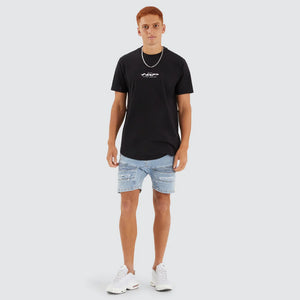 Tranquill Dual Curved Tee - Jet Black