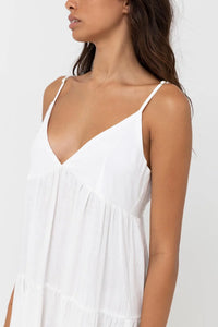 Classic Tiered Midi Dress - White