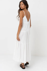 Classic Tiered Midi Dress - White