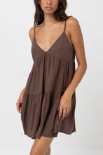 Load image into Gallery viewer, Classic Tiered Mini Dress - Chocolate
