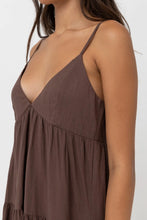 Load image into Gallery viewer, Classic Tiered Mini Dress - Chocolate
