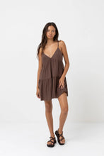 Load image into Gallery viewer, Classic Tiered Mini Dress - Chocolate
